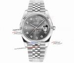 DDF Replica Rolex Datejust Grey Diamond Face Jubilee Band 41mm 3235 Movement Watch